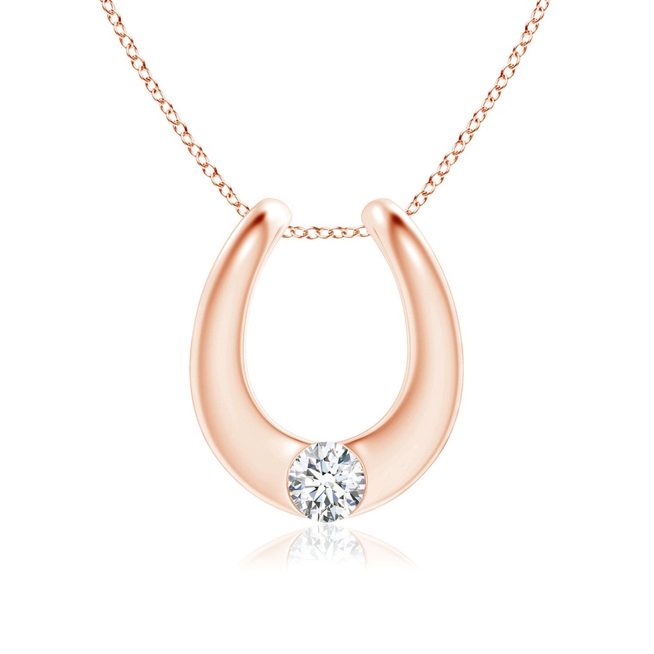3.8mm GVS2 Gypsy-Set Diamond Horseshoe Pendant in Rose Gold 