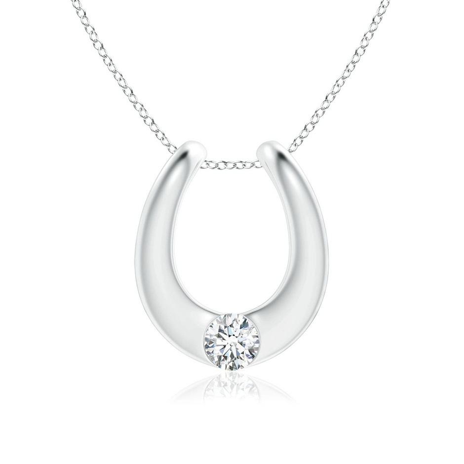3.8mm GVS2 Gypsy-Set Diamond Horseshoe Pendant in White Gold 