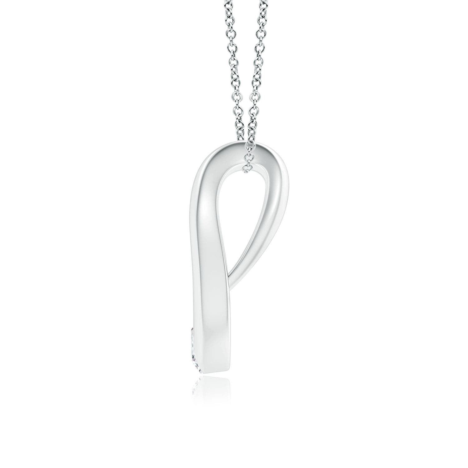 3.8mm GVS2 Gypsy-Set Diamond Horseshoe Pendant in White Gold