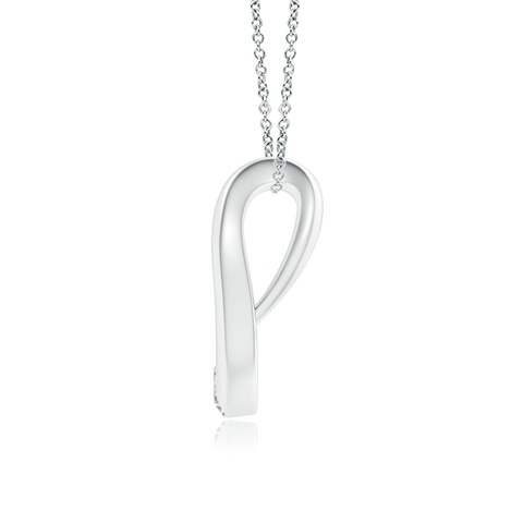 3.8mm HSI2 Gypsy-Set Diamond Horseshoe Pendant in 18K White Gold