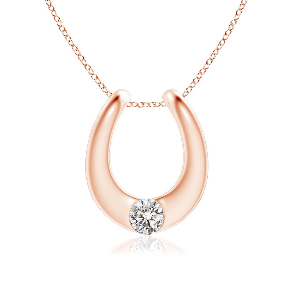 3.8mm IJI1I2 Gypsy-Set Diamond Horseshoe Pendant in Rose Gold 