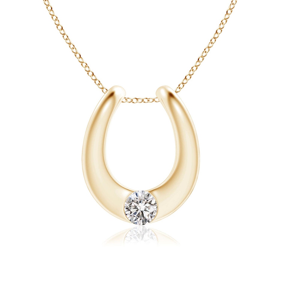 3.8mm IJI1I2 Gypsy-Set Diamond Horseshoe Pendant in Yellow Gold 