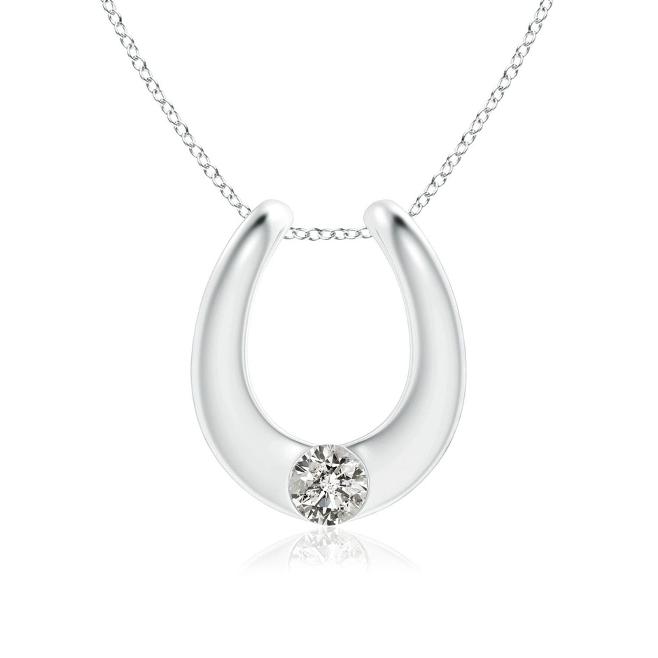 3.8mm KI3 Gypsy-Set Diamond Horseshoe Pendant in White Gold 