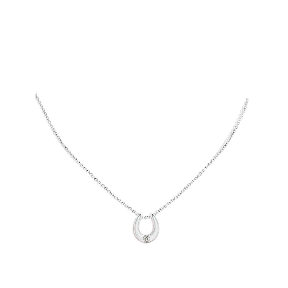 3.8mm KI3 Gypsy-Set Diamond Horseshoe Pendant in White Gold pen