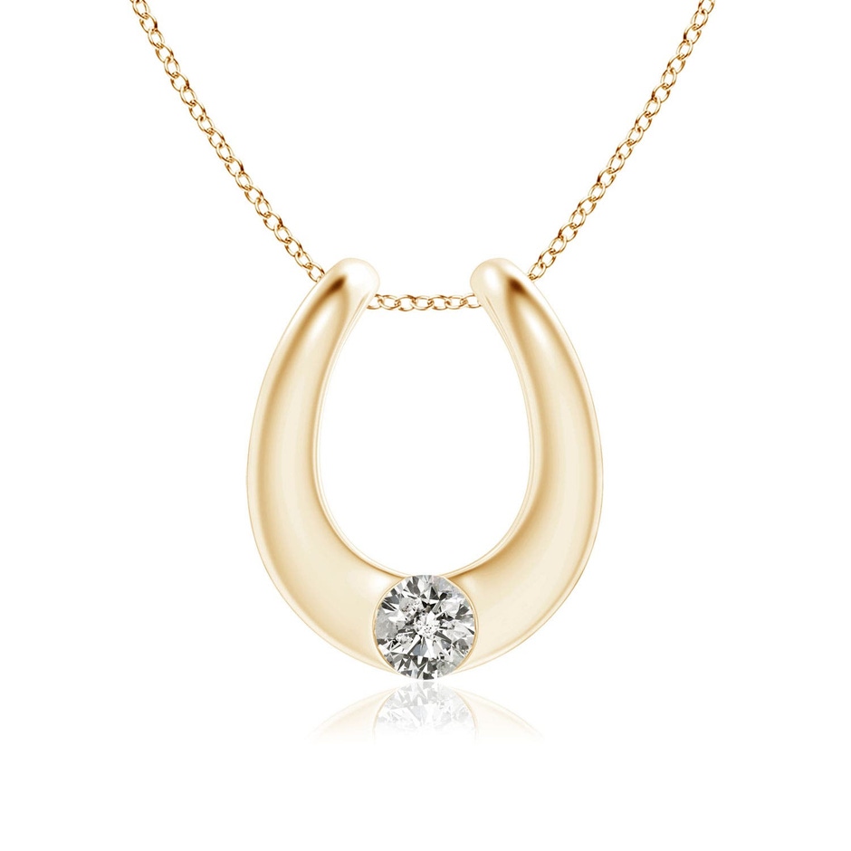 3.8mm KI3 Gypsy-Set Diamond Horseshoe Pendant in Yellow Gold 