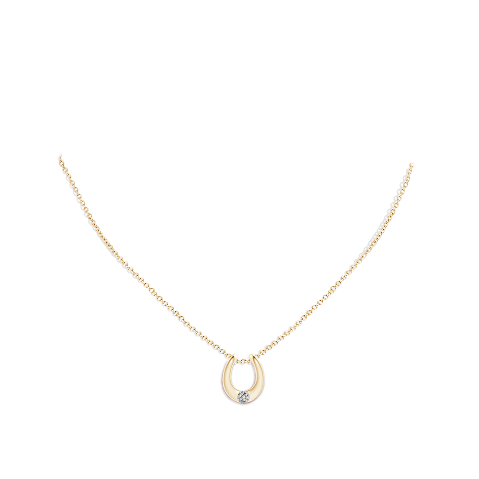 3.8mm KI3 Gypsy-Set Diamond Horseshoe Pendant in Yellow Gold pen
