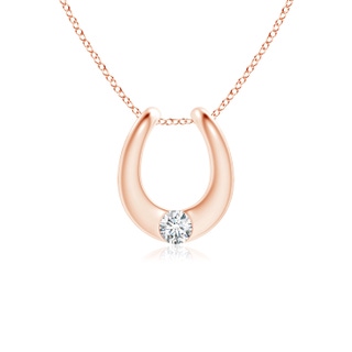 3mm GVS2 Gypsy-Set Diamond Horseshoe Pendant in Rose Gold