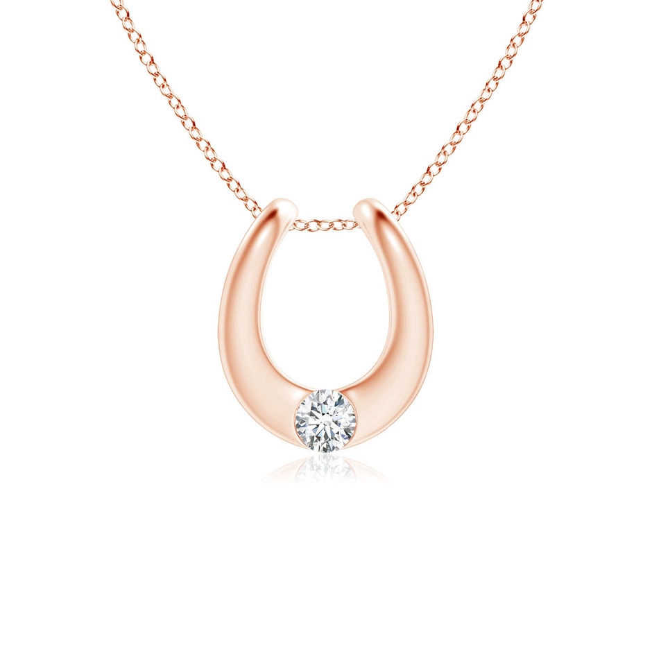 3mm GVS2 Gypsy-Set Diamond Horseshoe Pendant in Rose Gold 