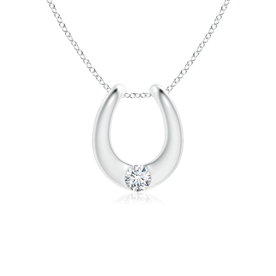 3mm GVS2 Gypsy-Set Diamond Horseshoe Pendant in White Gold 
