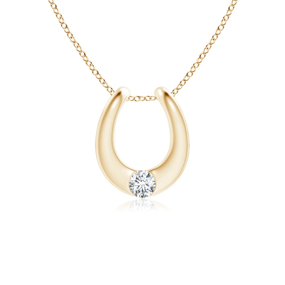 3mm GVS2 Gypsy-Set Diamond Horseshoe Pendant in Yellow Gold 