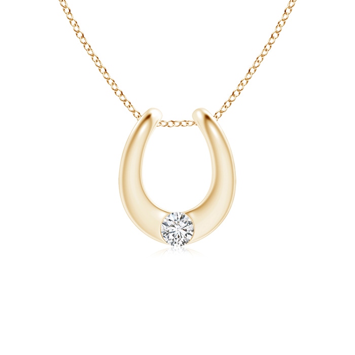 3mm HSI2 Gypsy-Set Diamond Horseshoe Pendant in 10K Yellow Gold