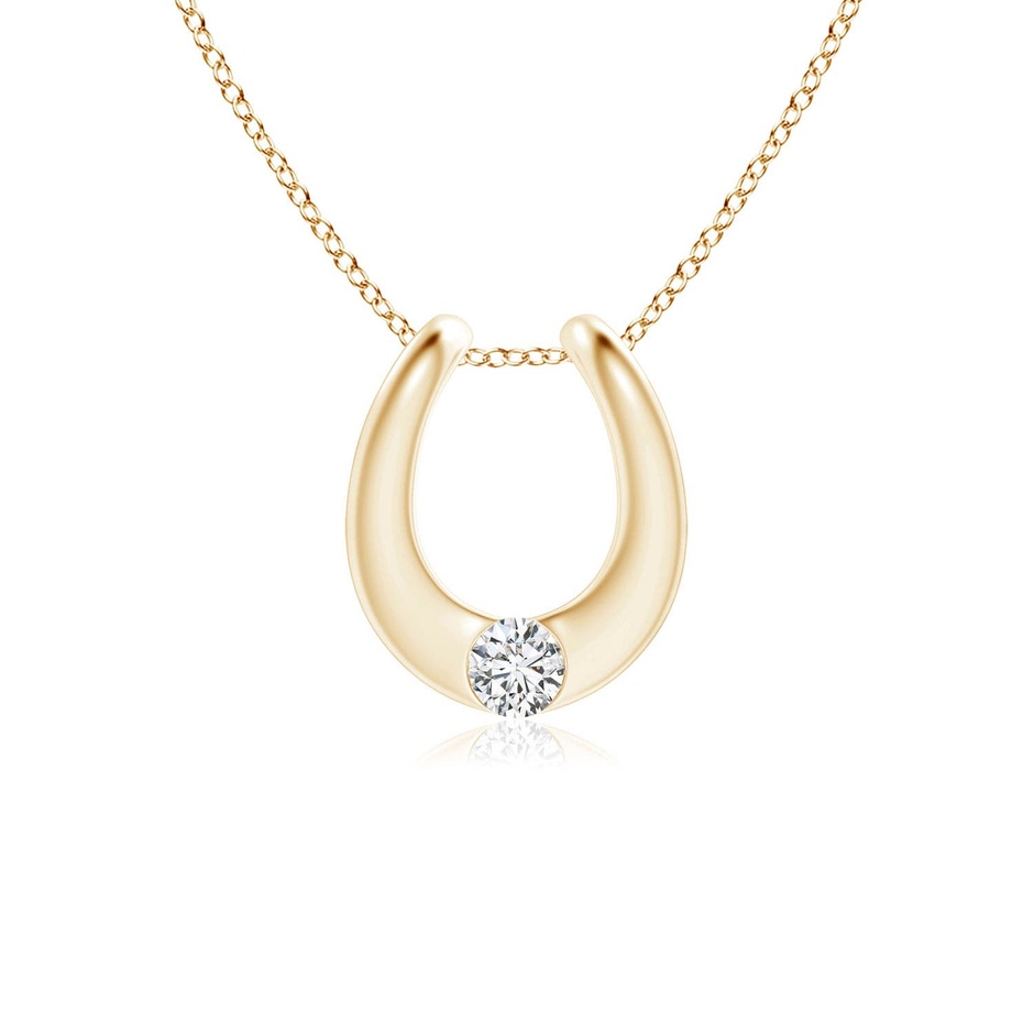 3mm HSI2 Gypsy-Set Diamond Horseshoe Pendant in 10K Yellow Gold 