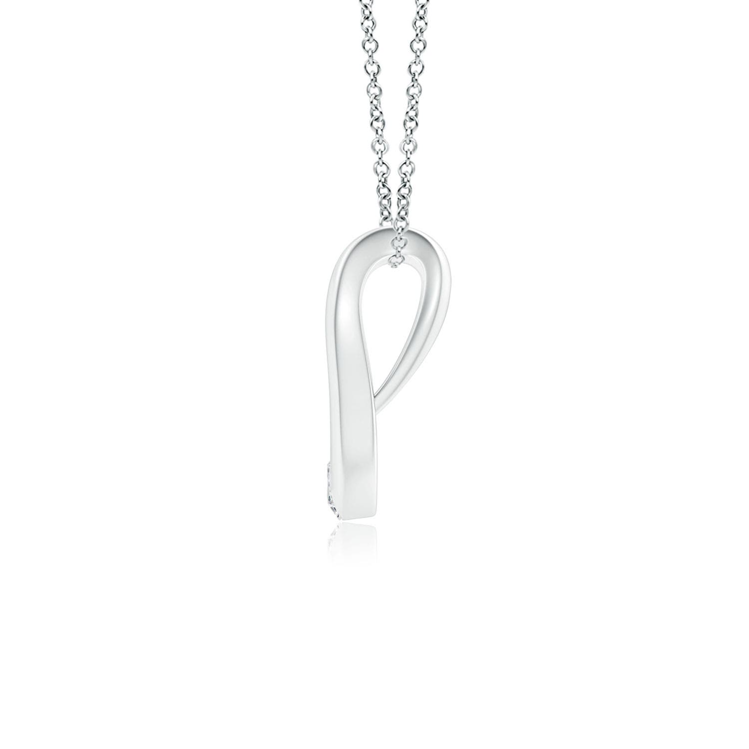 3mm HSI2 Gypsy-Set Diamond Horseshoe Pendant in 18K White Gold
