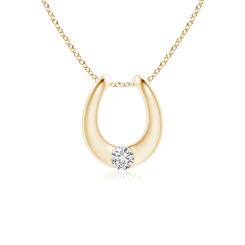 3mm HSI2 Gypsy-Set Diamond Horseshoe Pendant in 9K Yellow Gold 