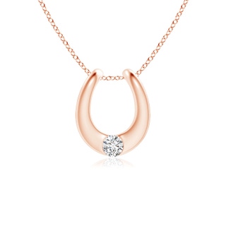 3mm HSI2 Gypsy-Set Diamond Horseshoe Pendant in Rose Gold