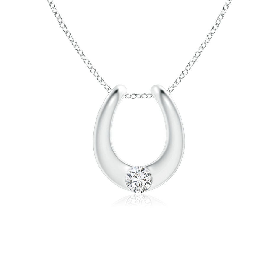 3mm HSI2 Gypsy-Set Diamond Horseshoe Pendant in White Gold 