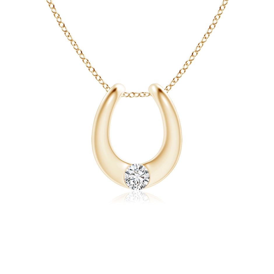 3mm HSI2 Gypsy-Set Diamond Horseshoe Pendant in Yellow Gold 