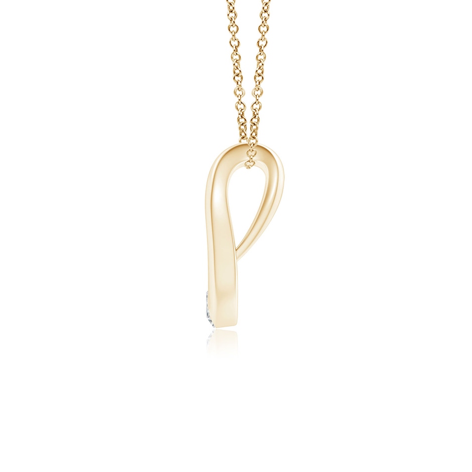 3mm HSI2 Gypsy-Set Diamond Horseshoe Pendant in Yellow Gold side 199