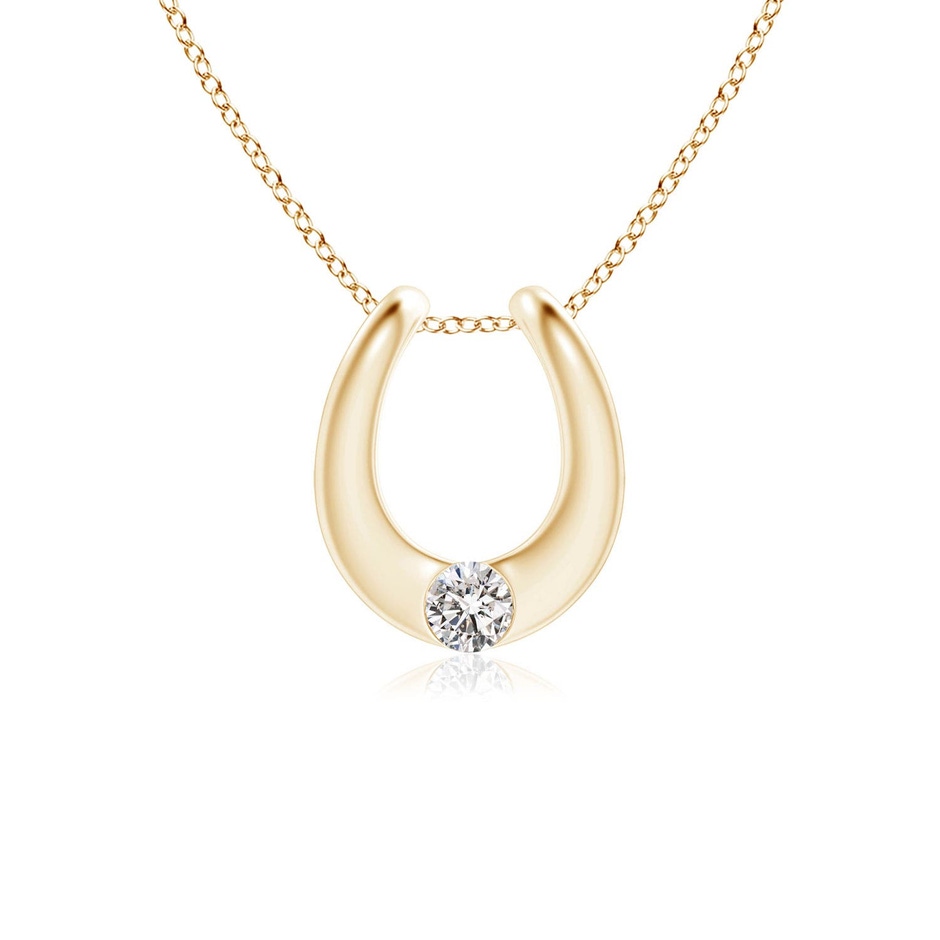 3mm IJI1I2 Gypsy-Set Diamond Horseshoe Pendant in Yellow Gold 
