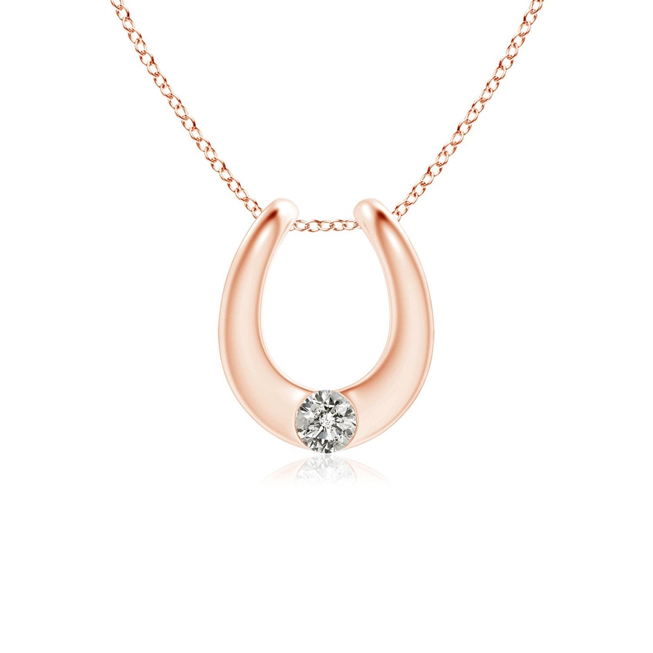 3mm KI3 Gypsy-Set Diamond Horseshoe Pendant in Rose Gold 