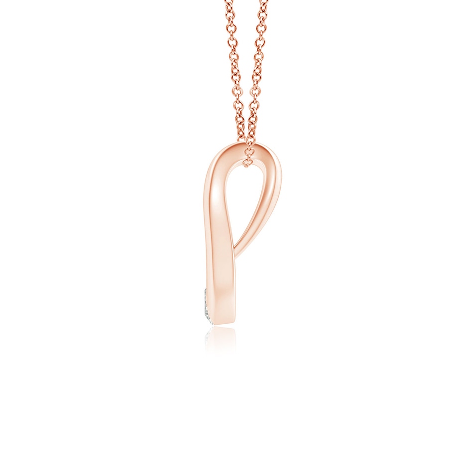 3mm KI3 Gypsy-Set Diamond Horseshoe Pendant in Rose Gold side 199