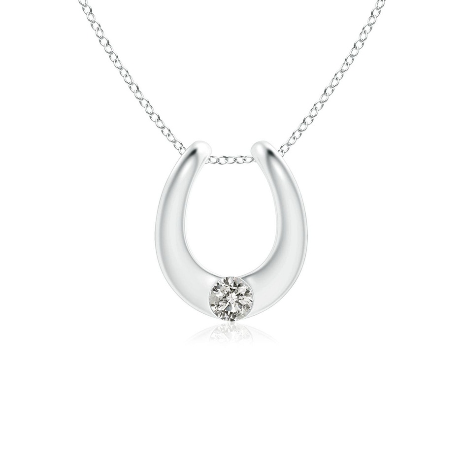 3mm KI3 Gypsy-Set Diamond Horseshoe Pendant in White Gold 