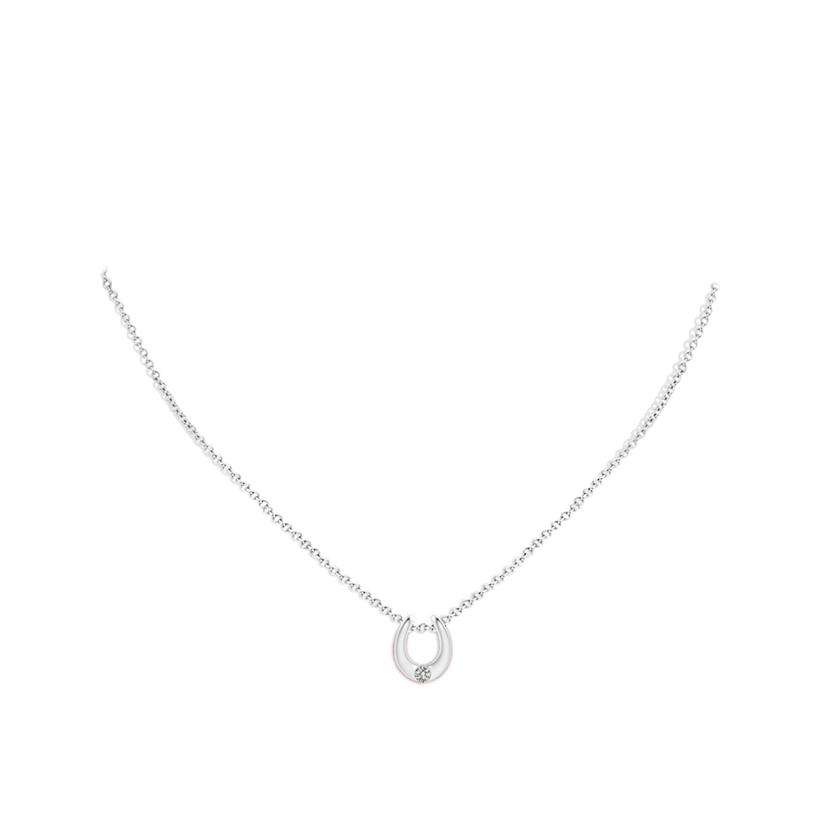 3mm KI3 Gypsy-Set Diamond Horseshoe Pendant in White Gold pen