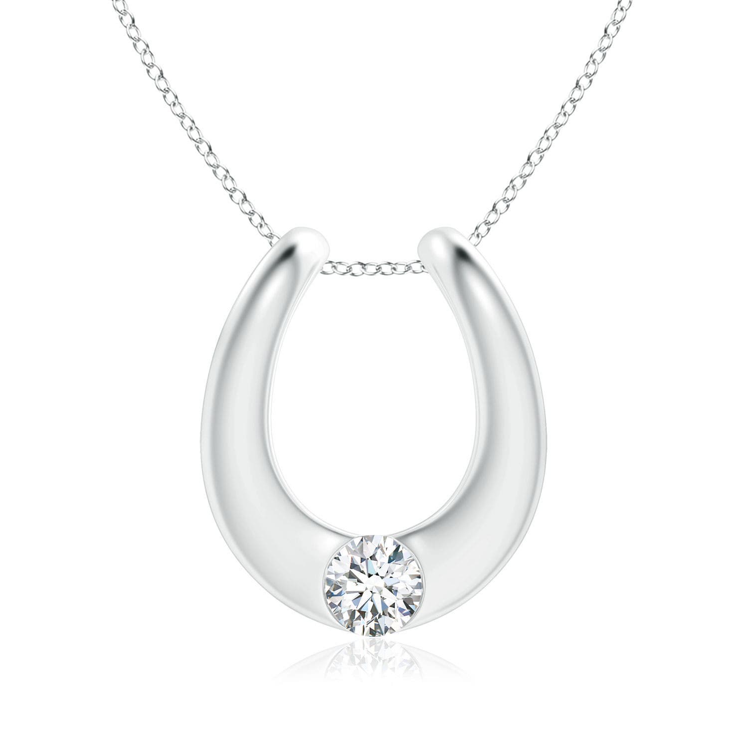 4.2mm GVS2 Gypsy-Set Diamond Horseshoe Pendant in 18K White Gold