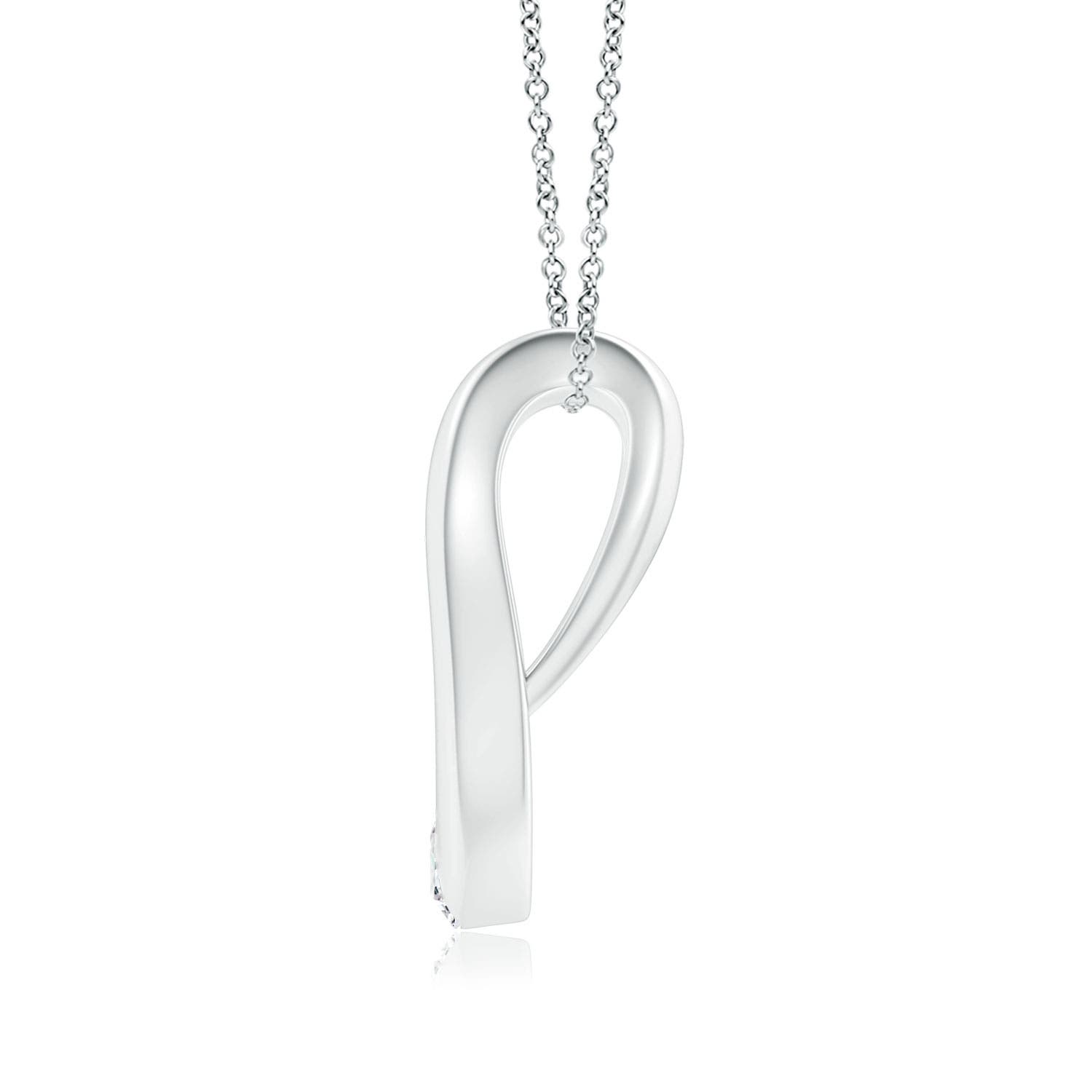 4.2mm GVS2 Gypsy-Set Diamond Horseshoe Pendant in 18K White Gold