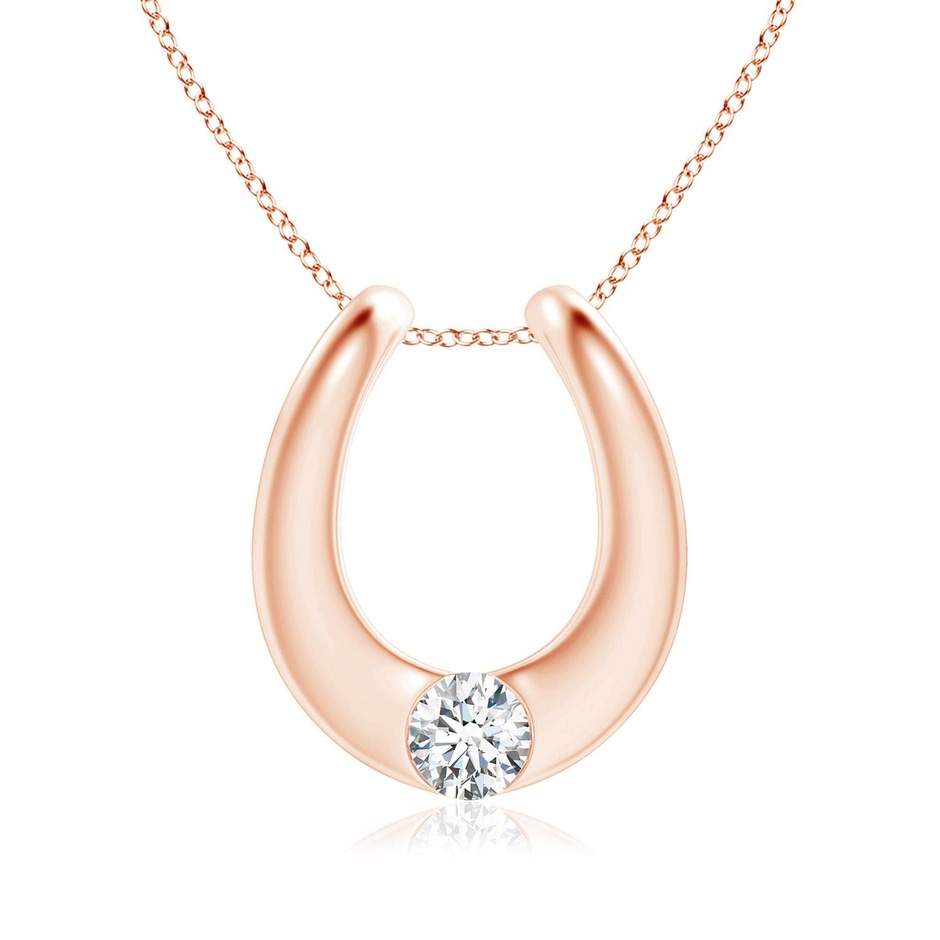 4.2mm GVS2 Gypsy-Set Diamond Horseshoe Pendant in Rose Gold 