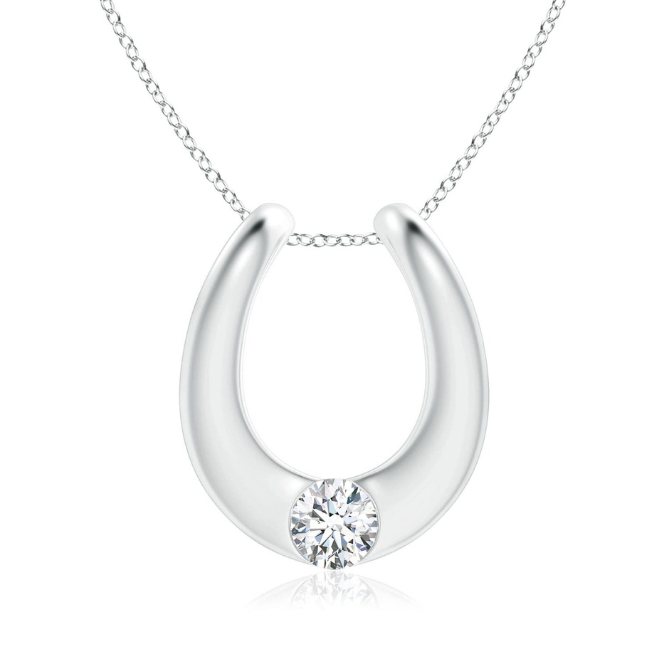 4.2mm GVS2 Gypsy-Set Diamond Horseshoe Pendant in White Gold 