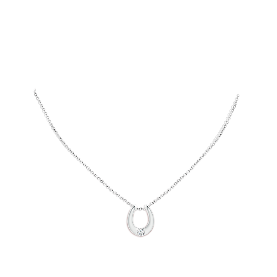 4.2mm GVS2 Gypsy-Set Diamond Horseshoe Pendant in White Gold body-neck