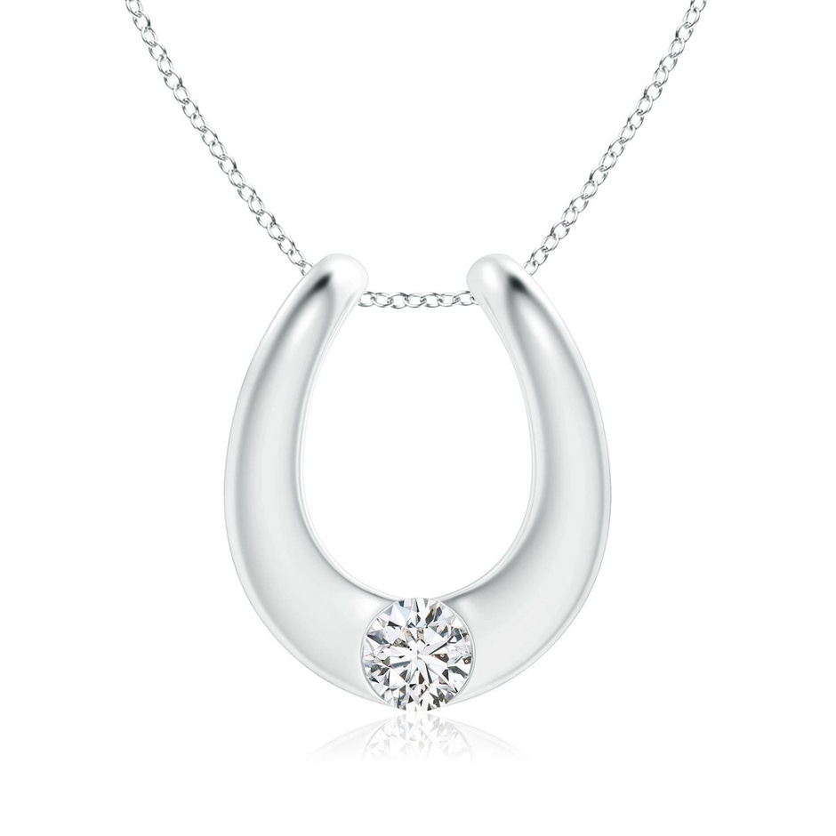 4.2mm HSI2 Gypsy-Set Diamond Horseshoe Pendant in 18K White Gold 