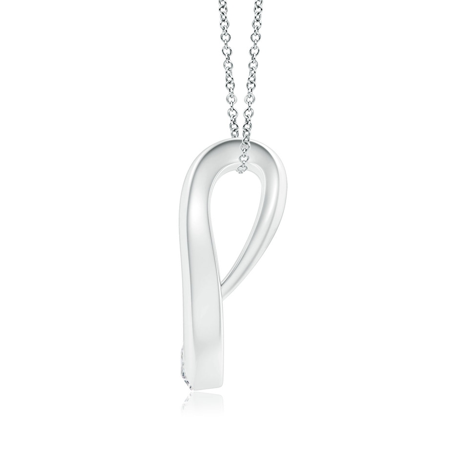 4.2mm HSI2 Gypsy-Set Diamond Horseshoe Pendant in 18K White Gold side 199