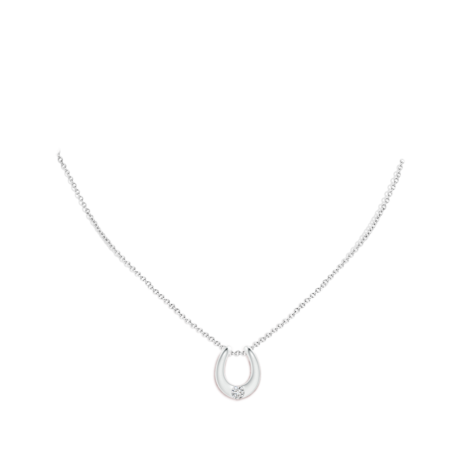 4.2mm HSI2 Gypsy-Set Diamond Horseshoe Pendant in 18K White Gold pen