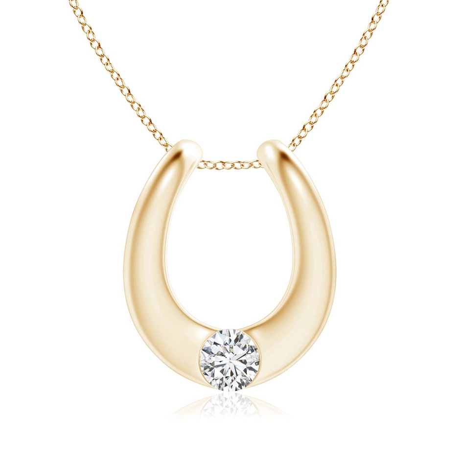4.2mm HSI2 Gypsy-Set Diamond Horseshoe Pendant in Yellow Gold 