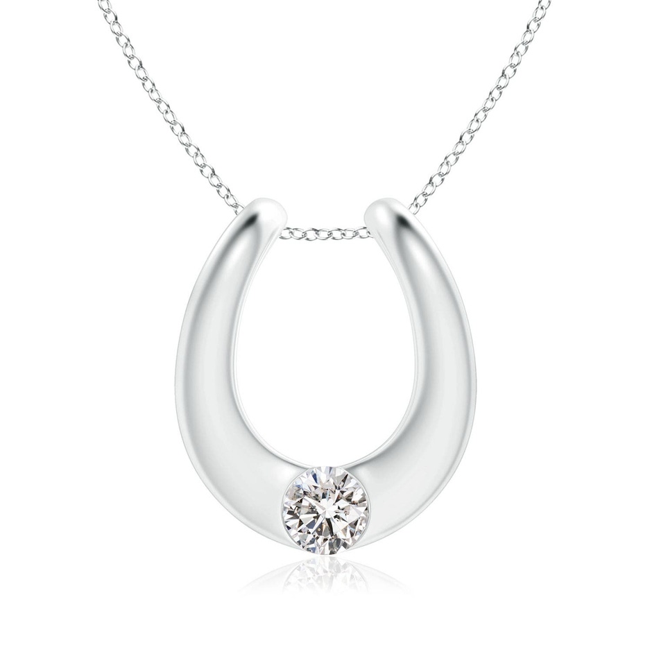 4.2mm IJI1I2 Gypsy-Set Diamond Horseshoe Pendant in 18K White Gold 