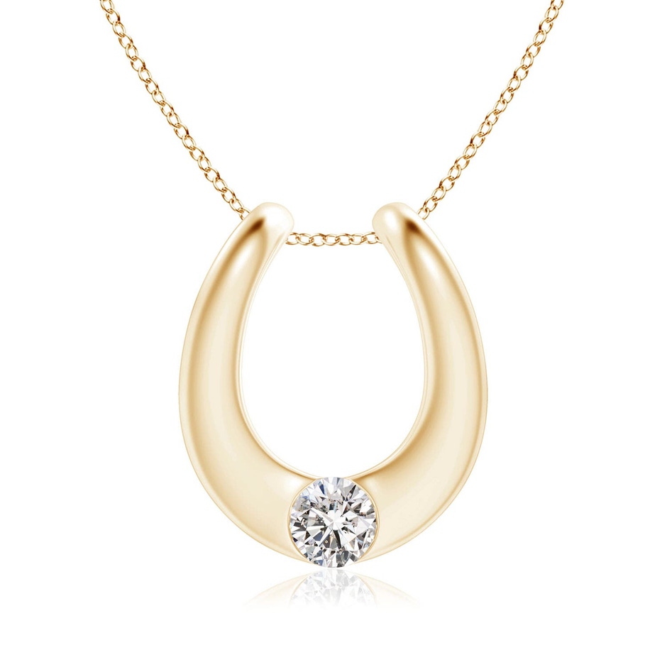 4.2mm IJI1I2 Gypsy-Set Diamond Horseshoe Pendant in Yellow Gold 