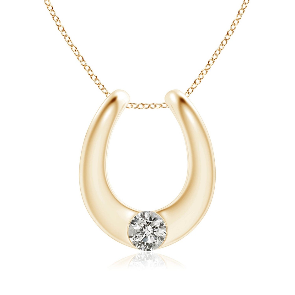 4.2mm KI3 Gypsy-Set Diamond Horseshoe Pendant in Yellow Gold 