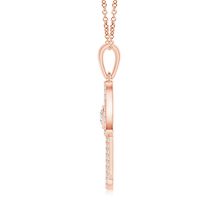 3mm GVS2 Bezel-Set Diamond Hamsa Hand Pendant in Rose Gold product image