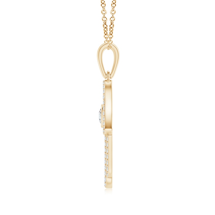 3mm GVS2 Bezel-Set Diamond Hamsa Hand Pendant in Yellow Gold product image