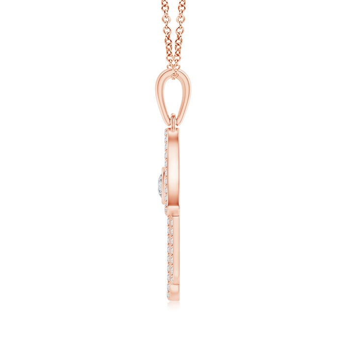 3mm HSI2 Bezel-Set Diamond Hamsa Hand Pendant in Rose Gold product image