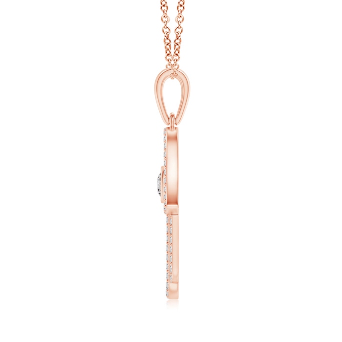 3mm IJI1I2 Bezel-Set Diamond Hamsa Hand Pendant in Rose Gold product image