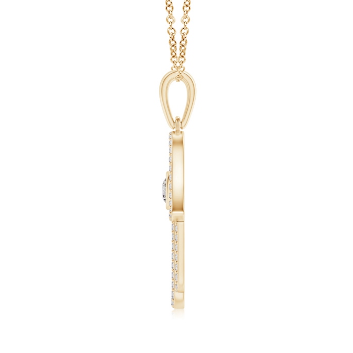3mm IJI1I2 Bezel-Set Diamond Hamsa Hand Pendant in Yellow Gold product image