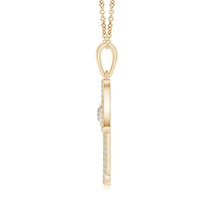 3mm KI3 Bezel-Set Diamond Hamsa Hand Pendant in 9K Yellow Gold product image