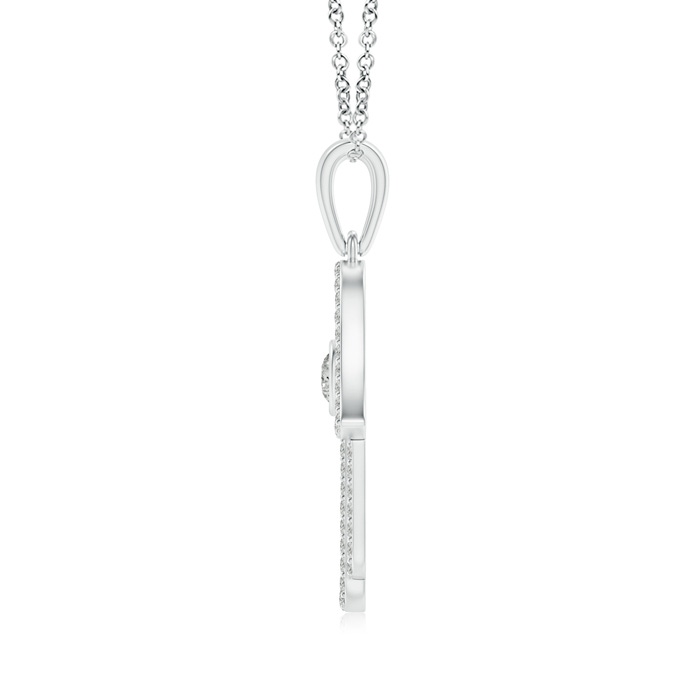 3mm KI3 Bezel-Set Diamond Hamsa Hand Pendant in White Gold product image