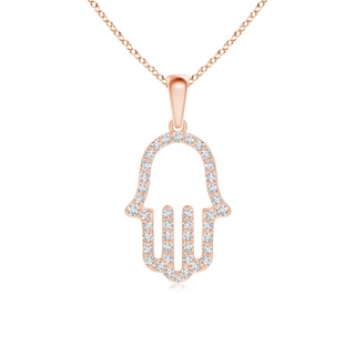 1.3mm GVS2 Diamond Hamsa Hand Pendant in Rose Gold