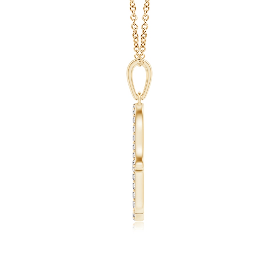 1.3mm IJI1I2 Diamond Hamsa Hand Pendant in 18K Yellow Gold side 199