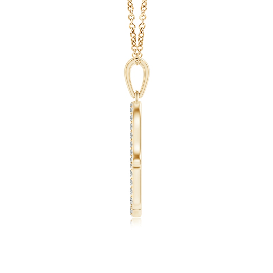 1.3mm KI3 Diamond Hamsa Hand Pendant in Yellow Gold side 199