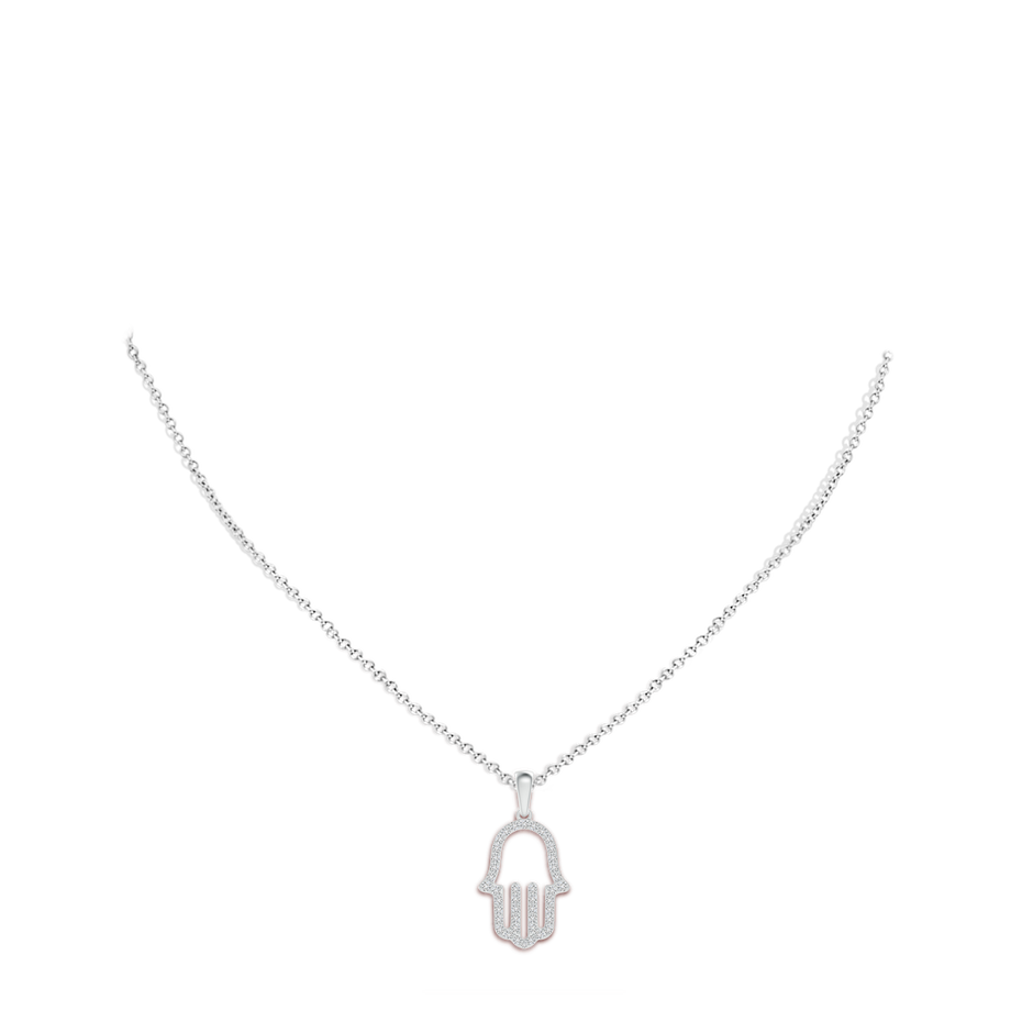 1.4mm HSI2 Diamond Hamsa Hand Pendant in 18K White Gold pen